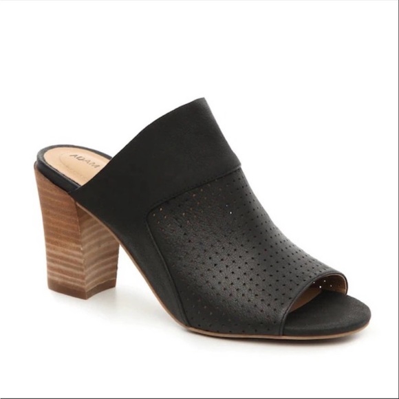 Adam Tucker Shoes - Adam Tucker Mylee Leather Mule Heeled Open Toe Size 9.5 Black